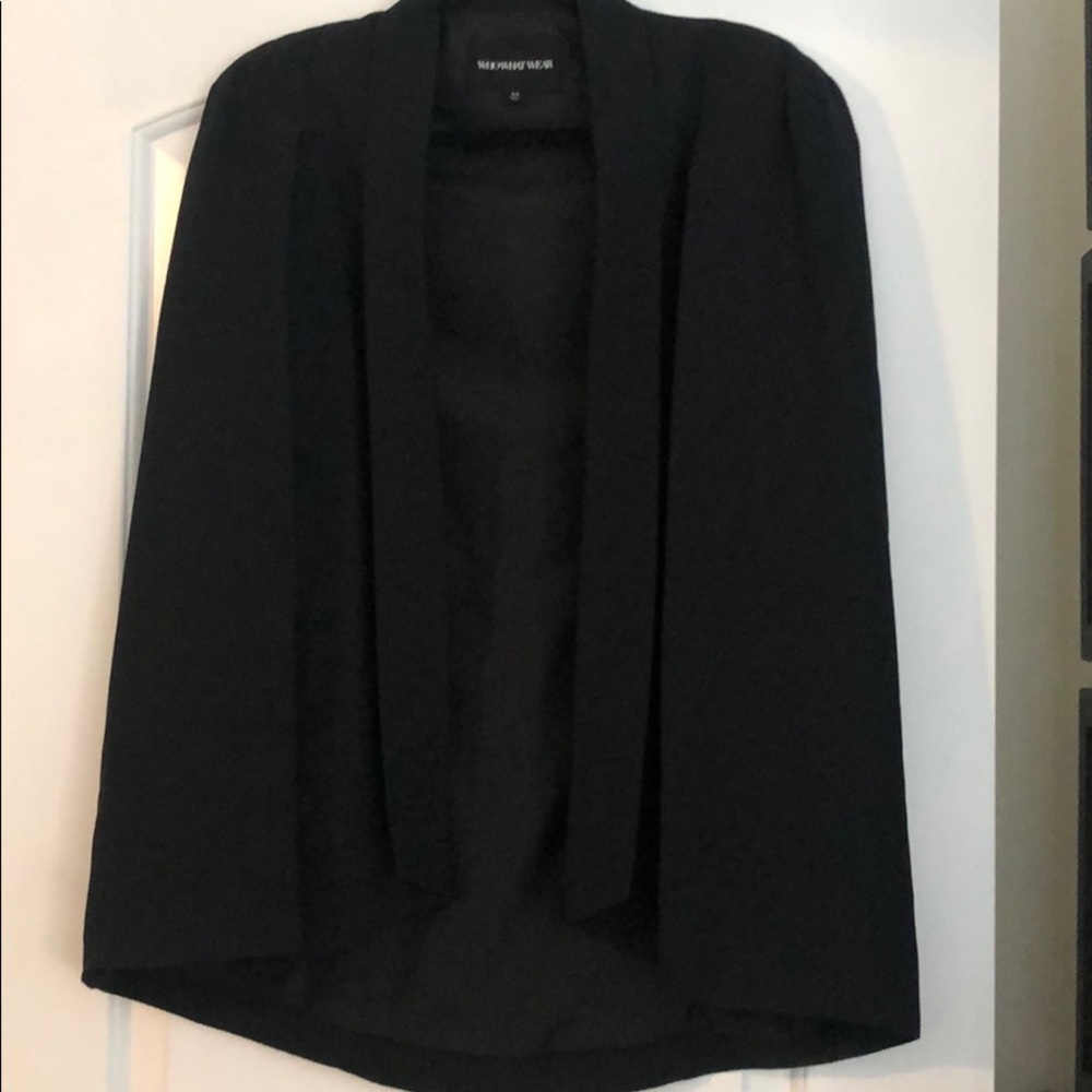 Blazer/cape with shoulder pads for structure